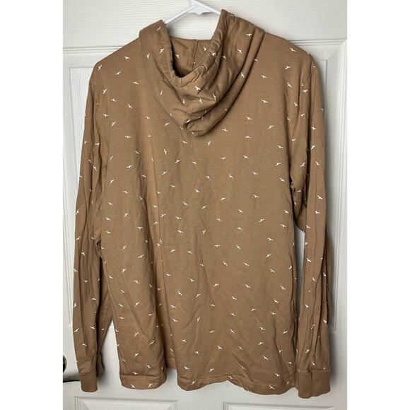 Denim & Flower Ricky Singh Shirt Brown Hoodie Pullover Long Sleeve Size M - Picture 3 of 6